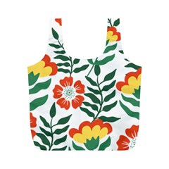 Painting Flower Leaves Forest Full Print Recycle Bag (m) by Wegoenart