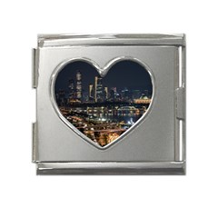 Seoul Building City Night View Mega Link Heart Italian Charm (18mm) by Wegoenart