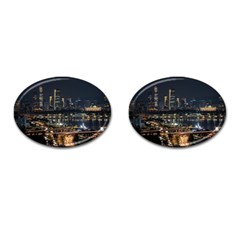 Seoul Building City Night View Cufflinks (oval) by Wegoenart