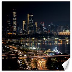 Seoul Building City Night View Canvas 12  X 12  by Wegoenart