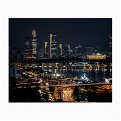 Seoul Building City Night View Small Glasses Cloth (2 Sides) by Wegoenart