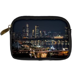 Seoul Building City Night View Digital Camera Leather Case by Wegoenart