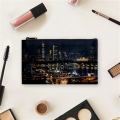 Seoul Building City Night View Cosmetic Bag (small) by Wegoenart