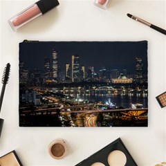 Seoul Building City Night View Cosmetic Bag (large) by Wegoenart