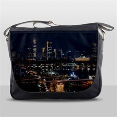 Seoul Building City Night View Messenger Bag by Wegoenart