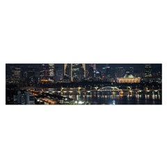 Seoul Building City Night View Oblong Satin Scarf (16  X 60 ) by Wegoenart