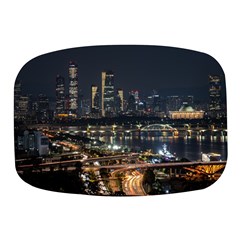 Seoul Building City Night View Mini Square Pill Box by Wegoenart