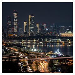 Seoul Building City Night View Lightweight Scarf  by Wegoenart