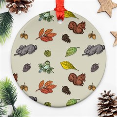 Autumn Fall Animals Nature Season Ornament (round) by Wegoenart