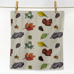 Autumn Fall Animals Nature Season Face Towel by Wegoenart