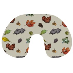 Autumn Fall Animals Nature Season Travel Neck Pillow by Wegoenart