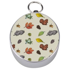 Autumn Fall Animals Nature Season Silver Compasses by Wegoenart