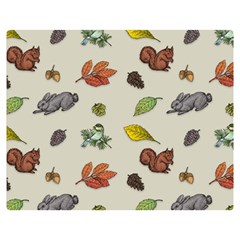 Autumn Fall Animals Nature Season Double Sided Flano Blanket (medium)  by Wegoenart