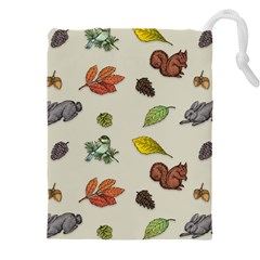 Autumn Fall Animals Nature Season Drawstring Pouch (4xl) by Wegoenart