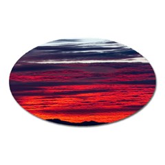 Morning Glow Dawn Sky Clouds Oval Magnet by Wegoenart