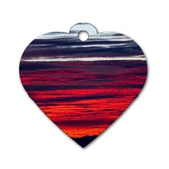 Morning Glow Dawn Sky Clouds Dog Tag Heart (one Side) by Wegoenart