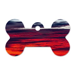 Morning Glow Dawn Sky Clouds Dog Tag Bone (one Side) by Wegoenart