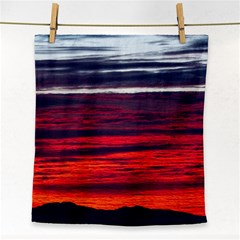 Morning Glow Dawn Sky Clouds Face Towel by Wegoenart