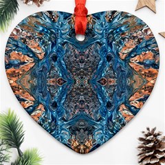 Lapislazuli Arabesque  Ornament (heart) by kaleidomarblingart