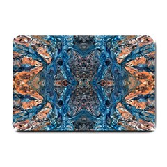 Lapislazuli Arabesque  Small Doormat by kaleidomarblingart