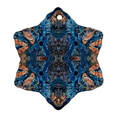 Lapislazuli Arabesque  Snowflake Ornament (two Sides) by kaleidomarblingart