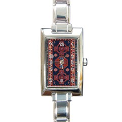 Armenian Old Carpet  Rectangle Italian Charm Watch by Gohar