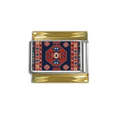 Armenian Old Carpet  Gold Trim Italian Charm (9mm) by Gohar