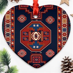 Armenian Old Carpet  Heart Ornament (two Sides) by Gohar