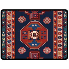 Armenian Old Carpet  Fleece Blanket (large)  by Gohar