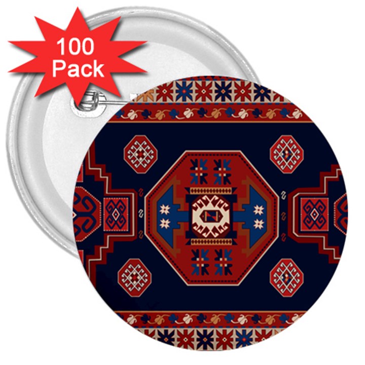 Armenian Carpet 3  Buttons (100 pack) 