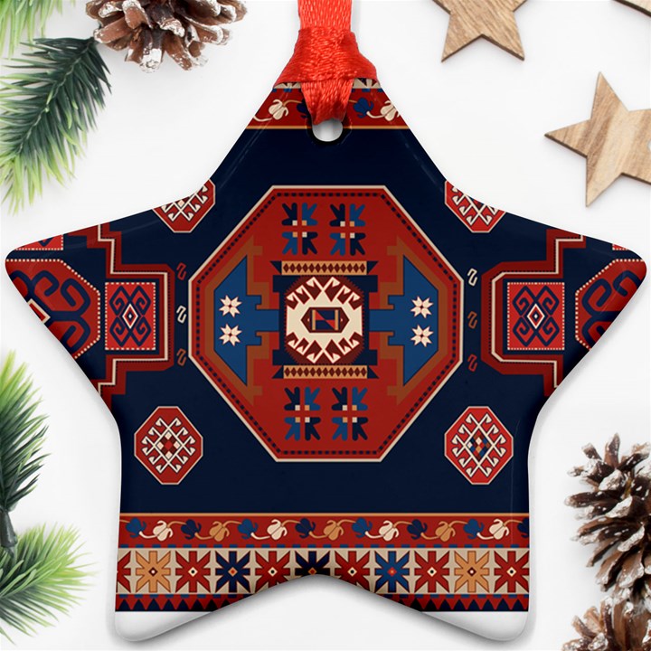 Armenian Carpet Star Ornament (Two Sides)