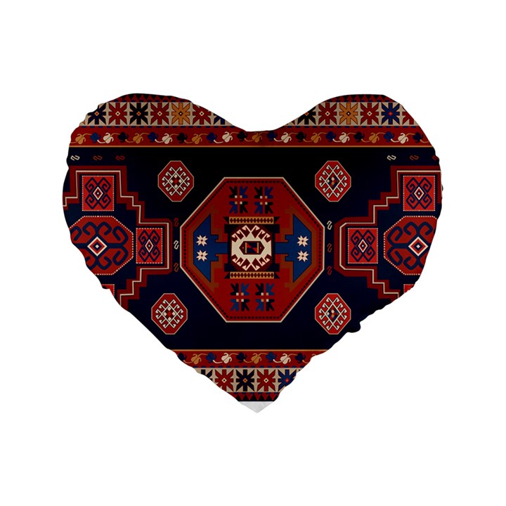 Armenian Carpet Standard 16  Premium Flano Heart Shape Cushions