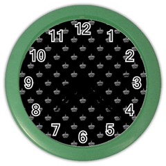 Royalty Crown Graphic Motif Pattern Color Wall Clock by dflcprintsclothing