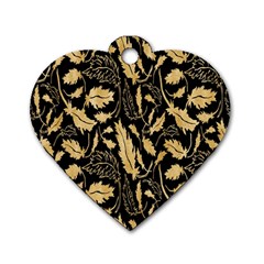 Natura Premium Golden Leaves Dog Tag Heart (one Side) by ConteMonfrey