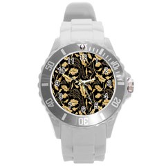 Natura Premium Golden Leaves Round Plastic Sport Watch (l) by ConteMonfrey