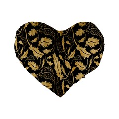 Natura Premium Golden Leaves Standard 16  Premium Heart Shape Cushions by ConteMonfrey