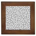 Bacterias Drawing Black And White Pattern Framed Tile Front