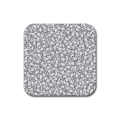 Bacterias Drawing Black And White Pattern Rubber Coaster (square) by dflcprintsclothing