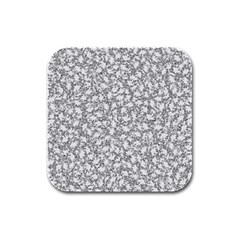 Bacterias Drawing Black And White Pattern Rubber Square Coaster (4 Pack) by dflcprintsclothing