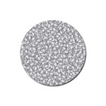 Bacterias Drawing Black And White Pattern Rubber Coaster (Round) Front