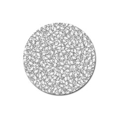 Bacterias Drawing Black And White Pattern Magnet 3  (Round)