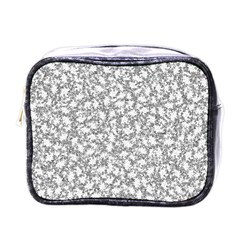 Bacterias Drawing Black And White Pattern Mini Toiletries Bag (one Side) by dflcprintsclothing