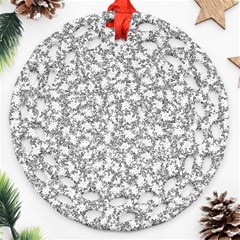 Bacterias Drawing Black And White Pattern Ornament (round Filigree) by dflcprintsclothing