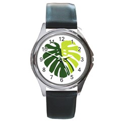 Monstera  Round Metal Watch by ConteMonfrey