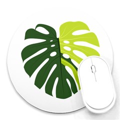 Monstera  Round Mousepad by ConteMonfrey