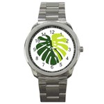 Monstera  Sport Metal Watch Front