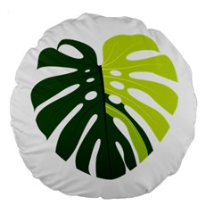 Monstera  Large 18  Premium Round Cushions by ConteMonfrey