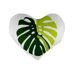 Monstera  Standard 16  Premium Flano Heart Shape Cushions by ConteMonfrey