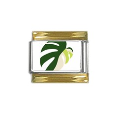 Monstera Gold Trim Italian Charm (9mm) by ConteMonfrey