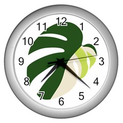 Monstera Wall Clock (silver) by ConteMonfrey